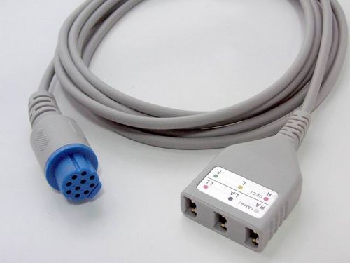 Datex LL type 3 leads trunk cable,round 10pin to LL 3pin