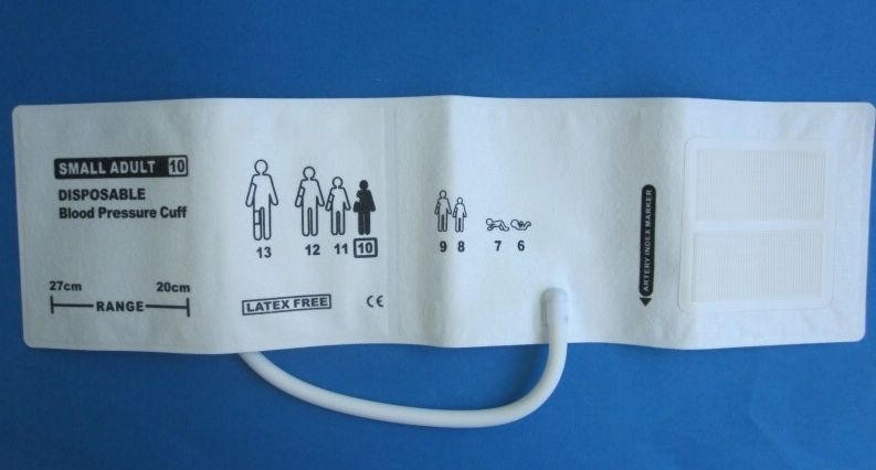 Small Adult 10# disposable NIBP cuff single hose with nonwoven material